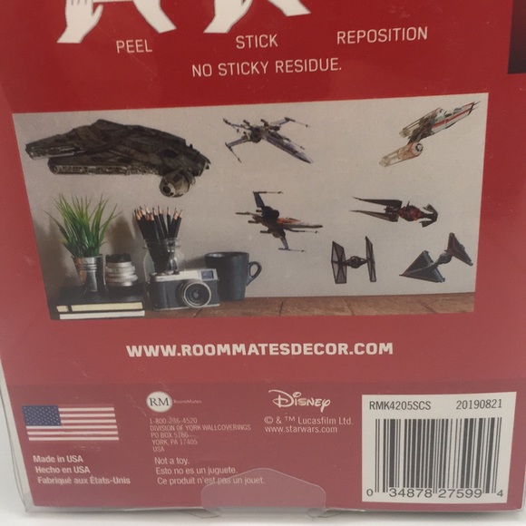 Star Wars Peel and Stick Wall Decals Bedroom Decoration Boys - Picture 5 of 10